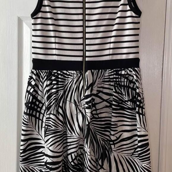NWOT RETRO Cute Womens PeterSom Striped Palm Tree Floral Pockets Dress HAWAII-10 - Picture 3 of 5
